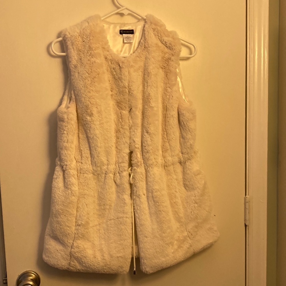 Beige faux fur vest
